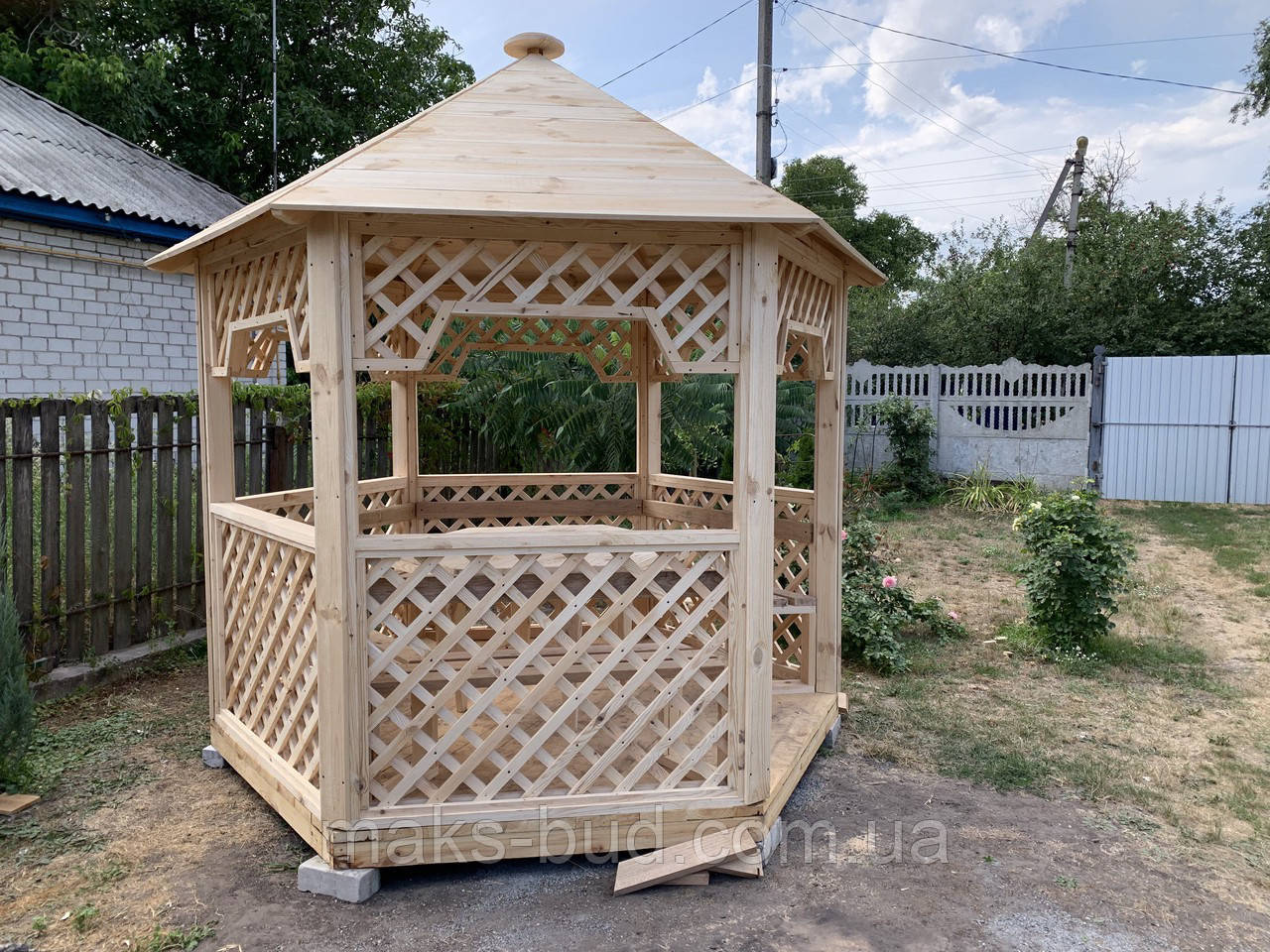 Альтанка шести гранна решітка, фото 1