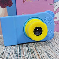 Силиконовый чехол на детский фотоаппарат голубой мишка