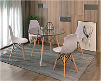 Круглый стеклянный стол Eames (Имз) 80 см, дизайн Eames DSW Table