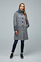 Женское демисезонное меховое пальто В-1066 Bouclet Alpaca AGU, размеры 44,46,50
