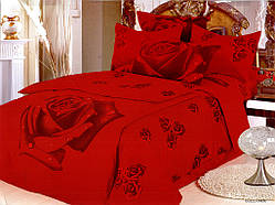 Комплект постільної білизни Le Vele Gullu Red сатин сімейне