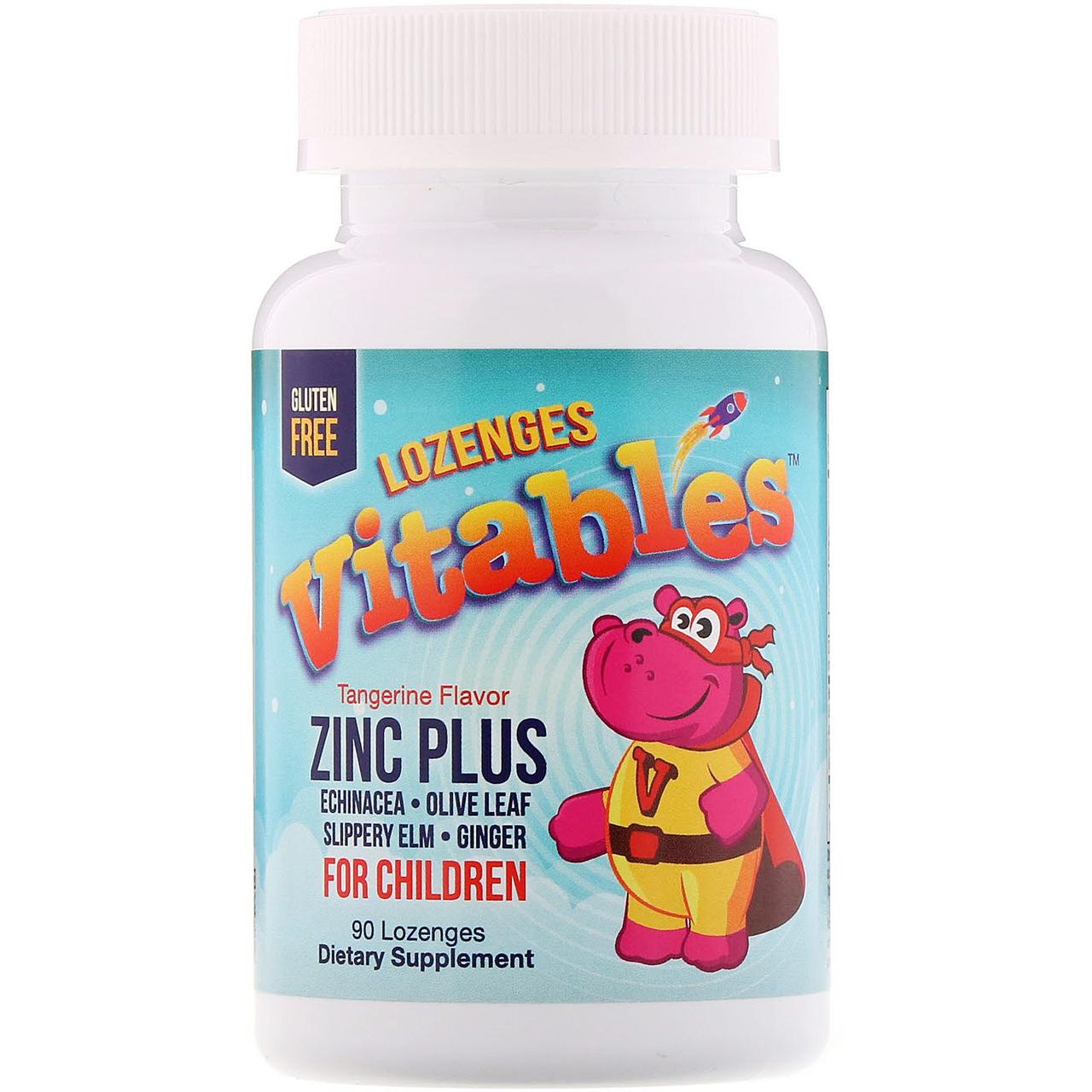 Vitables, Zinc Plus для дітей, мандарин, 90 пастилок