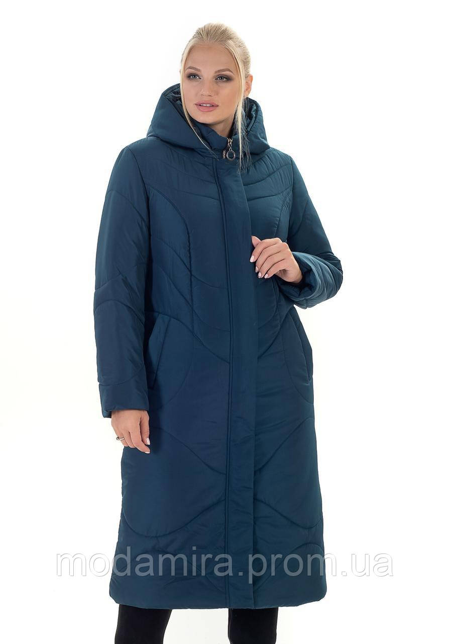 Жіноче зимове тепле пальто на силіконі, великих розмірів р-48,50,52,54,56,58, 60,62,64,66 cora