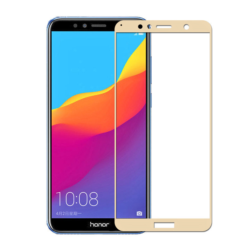 Захисне скло Full Cover Huawei Y7 Prime 2018, Gold, фото 1