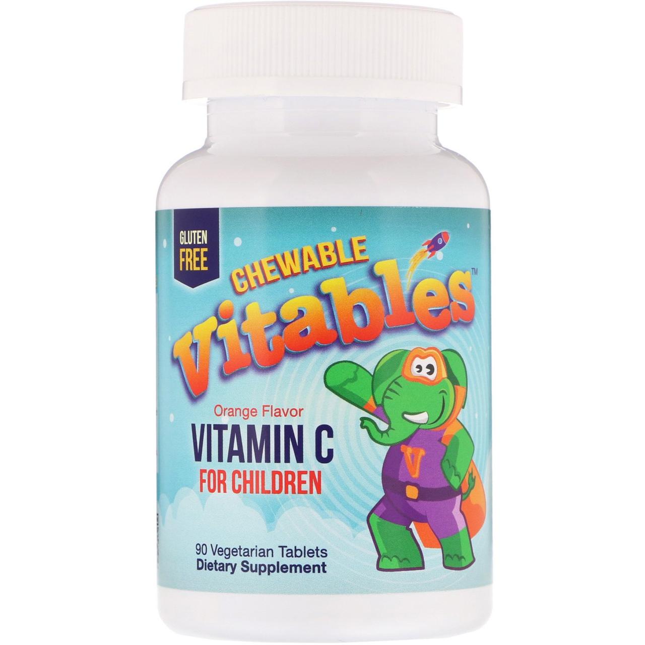 Вітамін С для дітей, апельсин, Vitables, 90 жувальних таблеток