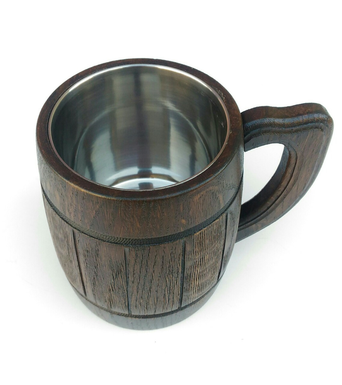 Пивний бокал темний з дерева 0,5 л, фото 1