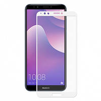 Захисне скло Full Cover Huawei Y7 Prime 2018, White