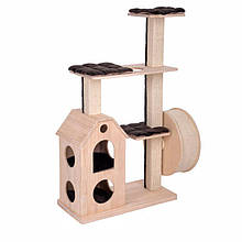 Ігровий комплекс для котів Wooden castle з будиночком для кішки та кігтеточкою