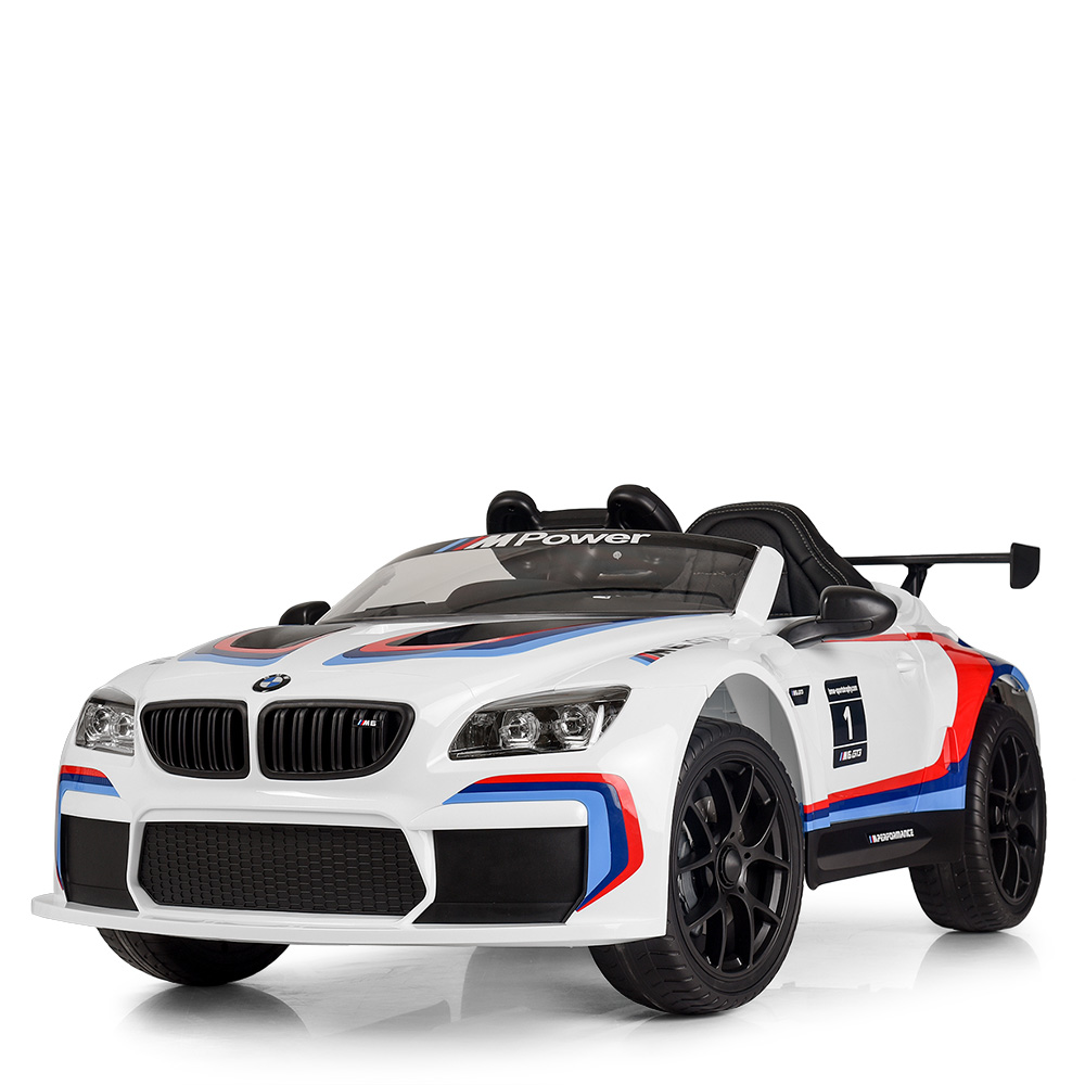 Дитячий електромобіль BMW M6, led-підсвітка днища, вмикання фар окремо, амортизатори 4 шт., ручка, коліщатка
