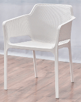 Кресло пластиковое с подлокотниками Amado белое, штабелируемые стулья
