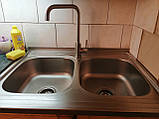 Накладна кухонна мийка Platinum 8060D Satin 0,6 мм, фото 4