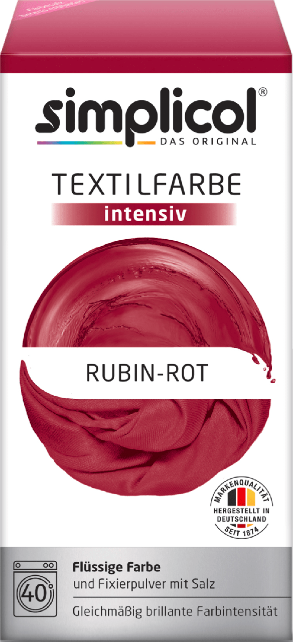 Текстильна фарба Simplicol Intensiv Rubin Rot, 150 мл + 400 г