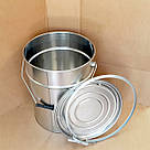 Відро металеве під обруч 10 літрів для фарби, жерстяне відро з обідком, з обтискним обручем, фото 2