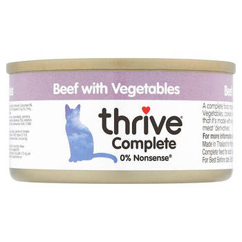 Thrive Complete Beef with Vegetables - повнораціонний вологий корм для котів з яловичина овочі 75г