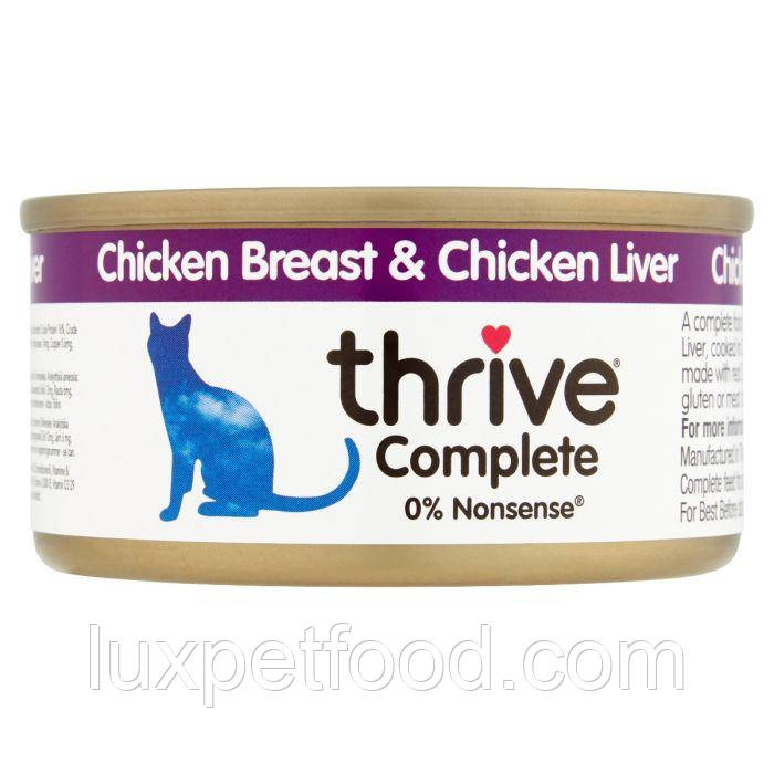 Thrive Complete Chicken & Liver for Cats — Трайв Полнорац Вологий Корм для Кішок Курка та Печінь 75г