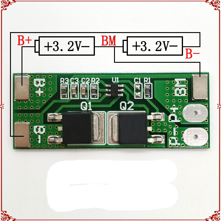 BMS Контроллер заряда/разряда, Плата защиты 2S LifePO4 7.2...8.4 V 8A (HX-2S-D01) - фото 2 - id-p1042043924