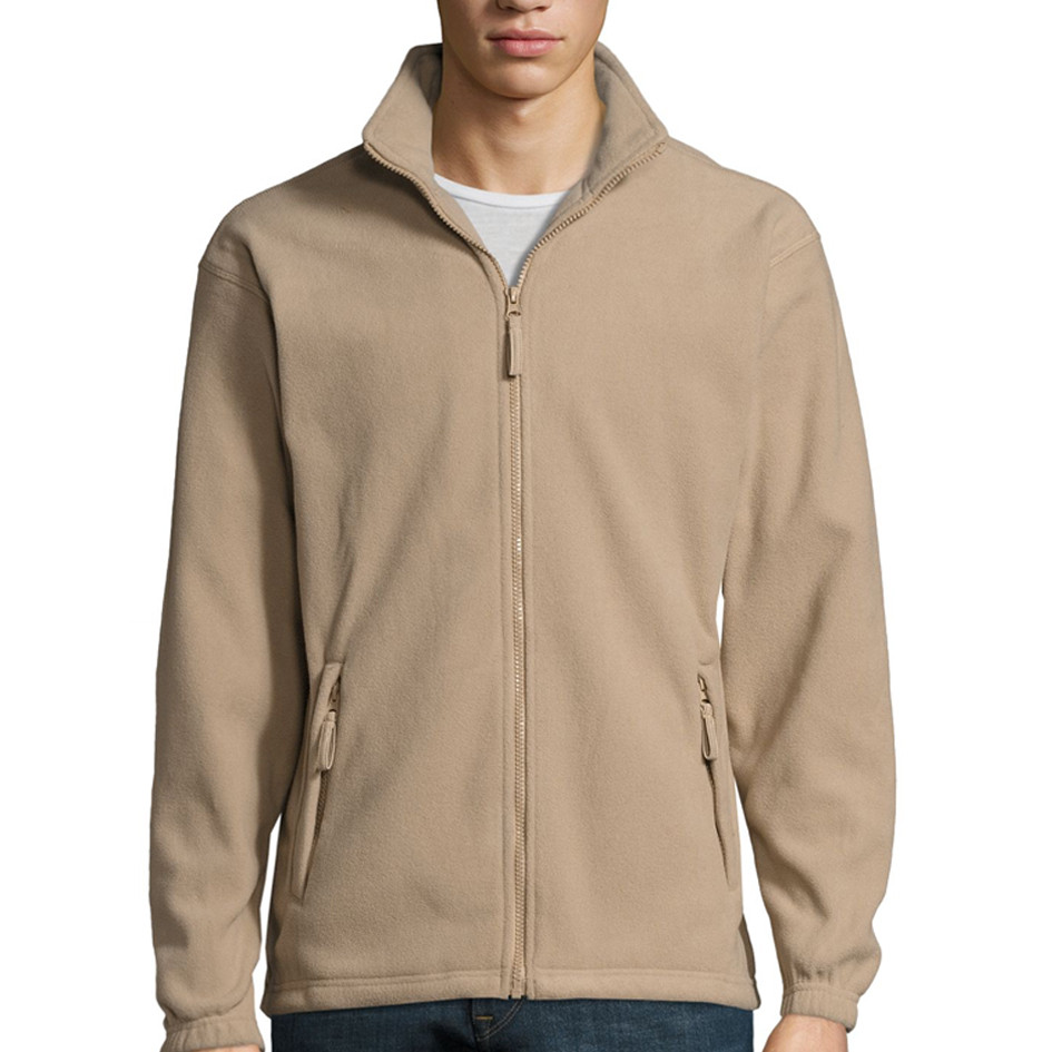 Мужская флисовая куртка NORTH MEN, св.бежевый, SOLS, размеры от XS до 3XL - фото 1 - id-p1042038294