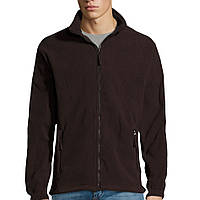 Мужская флисовая куртка NORTH MEN, черный шоколад, SOLS, размеры от XS до 3XL