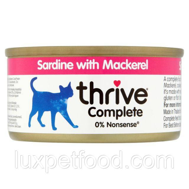 Thrive Complete Sardine and Mackerel - повнораціонний вологий корм для котів з сардина макрель 75г