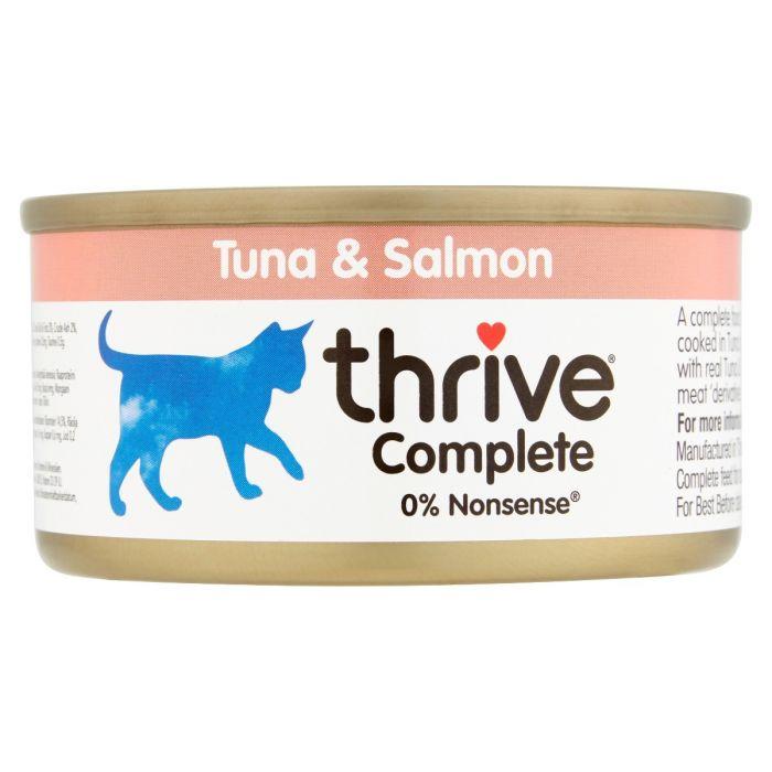 Thrive Complete Tuna Salmon Cats - Трайв Полнорац Консервир Вологий Корм для Котів Лосось, Тунець 75г