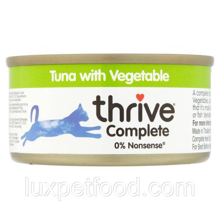 Thrive Complete Tuna Veg Cats -Трайв Полнорац Консервир Вологий Корм для Кішок Тунець Овочі 75г