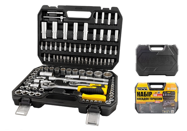 Набор инструментов 108 предметов MasterTool 78-5108 Набор инструментов 108 предметов MasterTool 78-5108