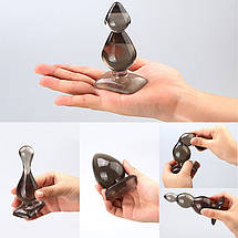 Анальна пробка 3.5 см Leten Comfort силіконова для новачків м'яка, фото 3