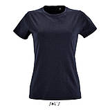Жіноча футболка приталеного крою з круглим коміром кольорова, фото 3