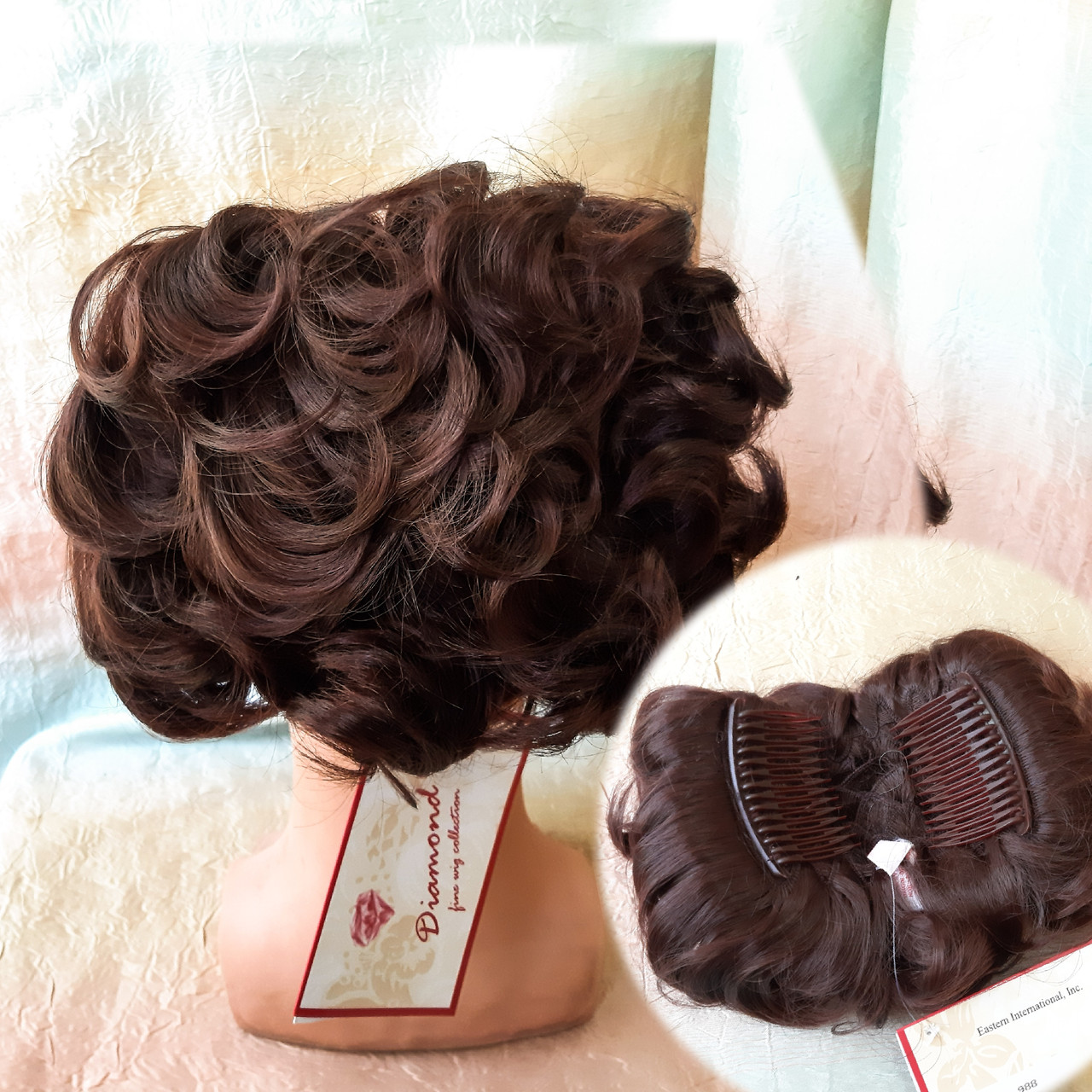 Шиньон накладка коротка на гребінцях каштанова 988-33, фото 1