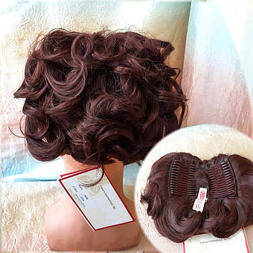 Шиньон накладка коротка на гребінцях яскраво-каштанова  988-33А