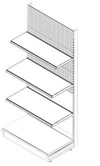 Новий торговий комбінований стелаж із полицями та перфорованими панельними стінками для магазину