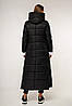 Пуховик жіночий довгий ультрамодный чорний, фото 3