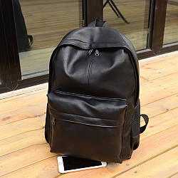 Вінтажний великий шкіряний рюкзак чорний Muqgew (AV208)