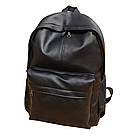 Вінтажний великий шкіряний рюкзак чорний Muqgew (AV208), фото 2