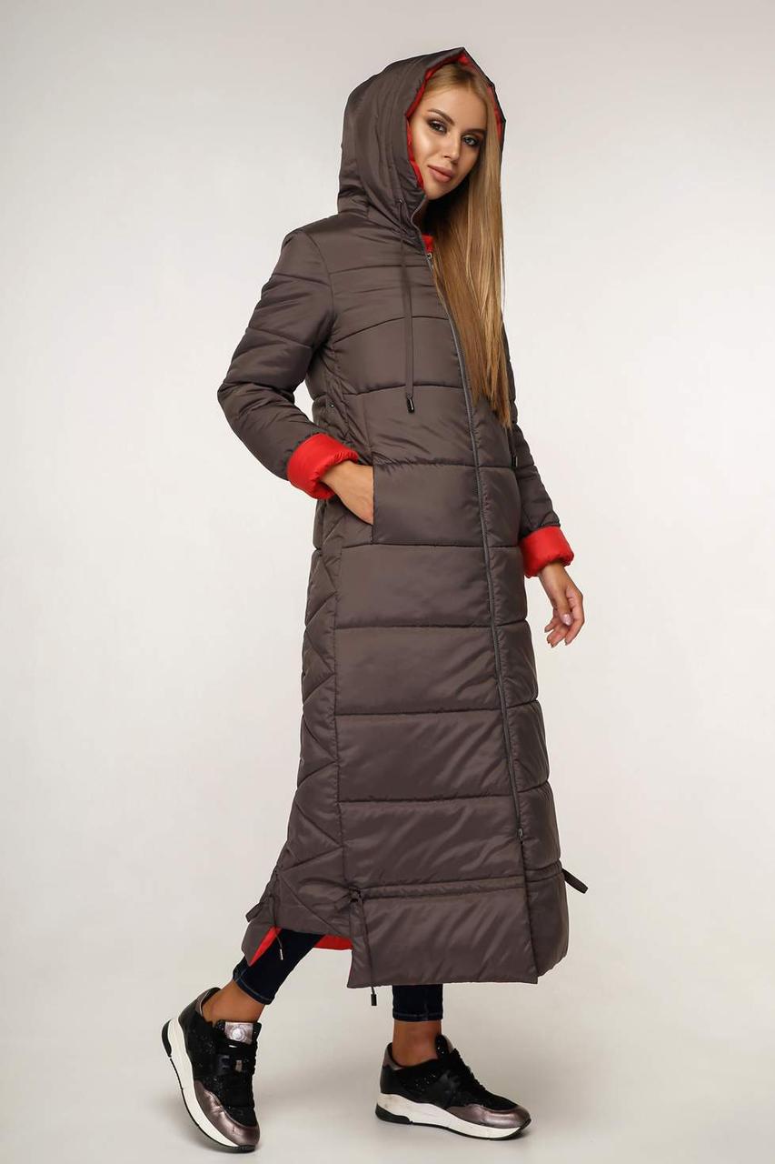 Довгий фабричний теплий пуховик жіночий favoritti, фото 1