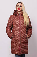 Стильная демисезонная женская куртка тереккотового цвета с 48 по 76 размер