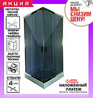 Квадратна душова кабіна 90x90 см AquaStream Simple 99 SLB профіль сатин, скло тоноване