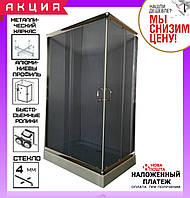 Прямокутна душова кабіна 120x80 см AquaStream Simple 128 128 128SLB профіль сатин, скло тоноване