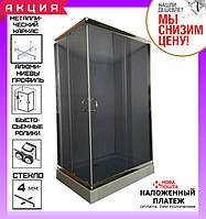 Прямокутна душова кабіна 120x80 см AquaStream Simple 128 128 128SLB профіль сатин, скло тоноване