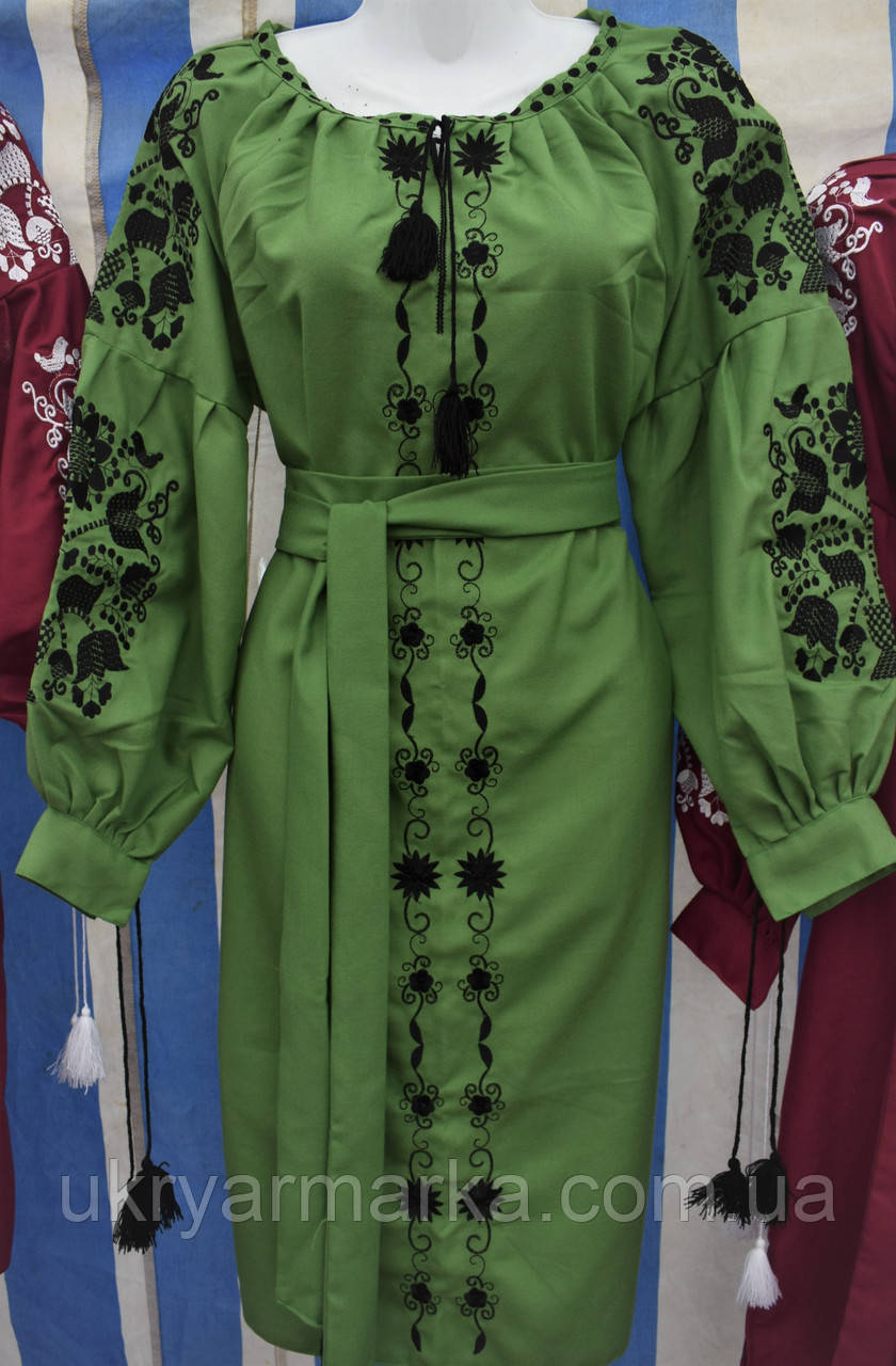 Вишите плаття "Вечірні квіти", фото 1