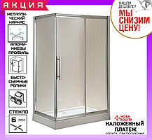 Прямокутна душова кабіна 110х80 см AquaStream Premium 110 SLС профіль хром