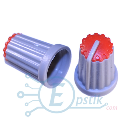 Ручка потенціометра 14x20, червона, фото 1