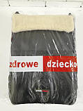 Зимовий конверт на овчині в коляску Z&D New Екошкіра (Чорні перли), фото 9