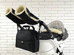 Комплект зимовий Конверт, рукавички та сумка Z&D New (Чорний)