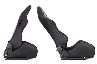 Спортивні автомобільні сидіння R-LOOK (чорне, червоне) ШКІРА