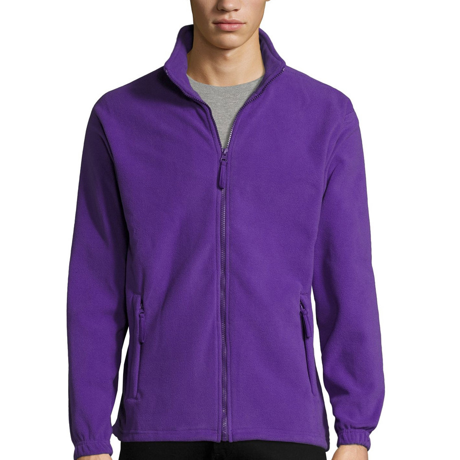 Мужская флисовая куртка NORTH MEN, т.пурпурный, SOLS, размеры от XS до 3XL - фото 1 - id-p1042496001