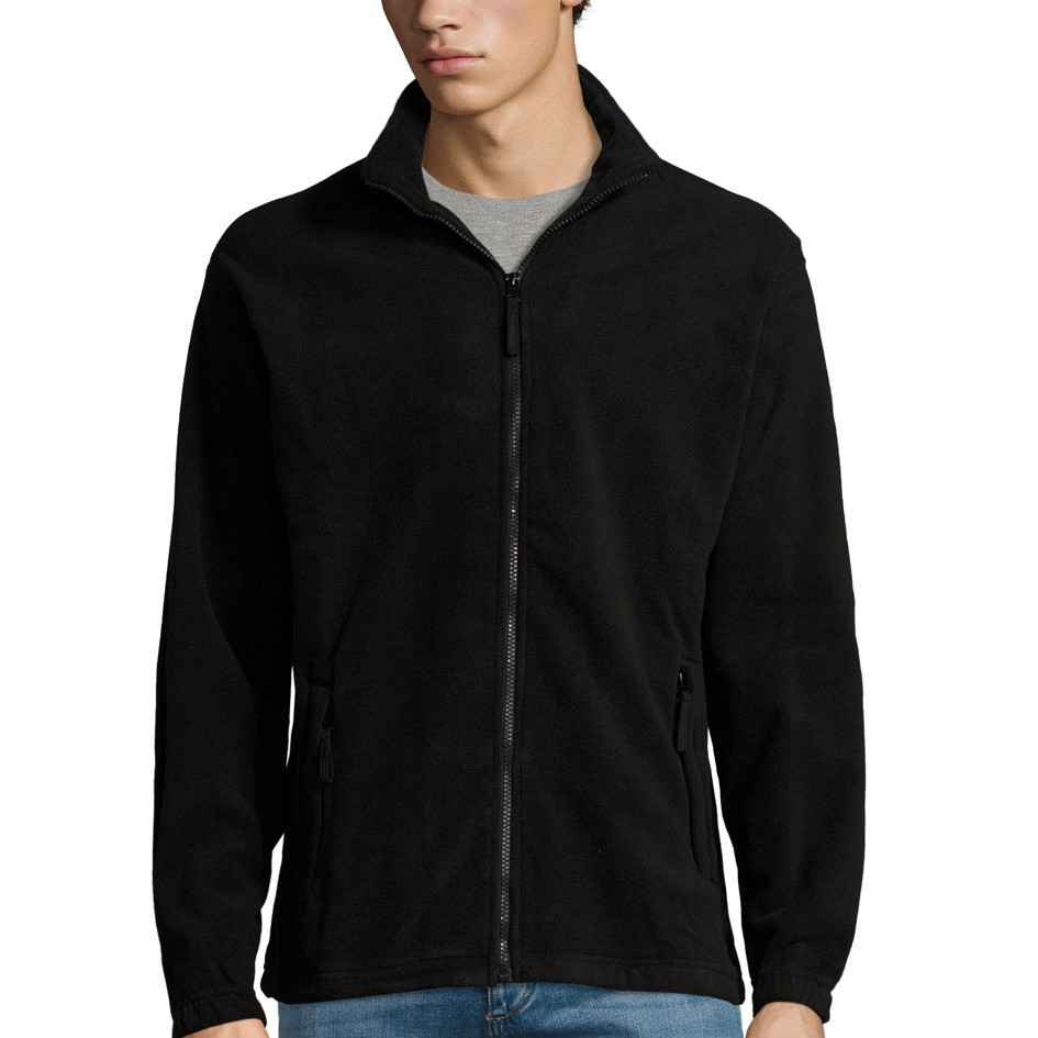 Чоловіча флісова куртка NORTH MEN, чорний, ЗОЛУ, розміри від XS до 3XLSOLS