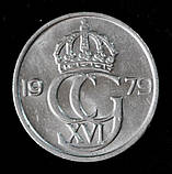 Монета Швеції 10 ере 1977-90 рр., фото 2