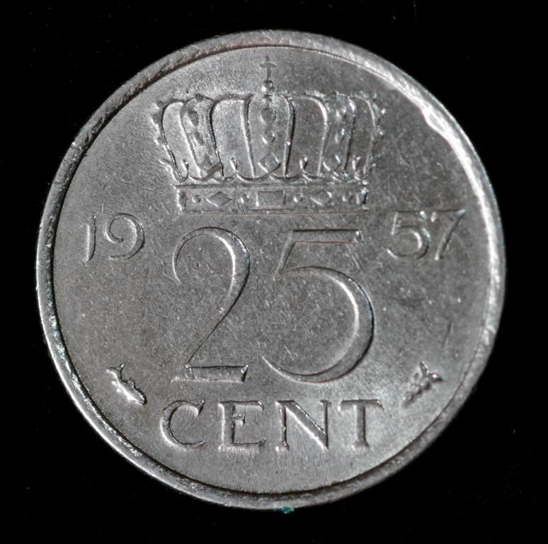 Монета Нідерландів 25 млн 1957-80 рр., фото 1