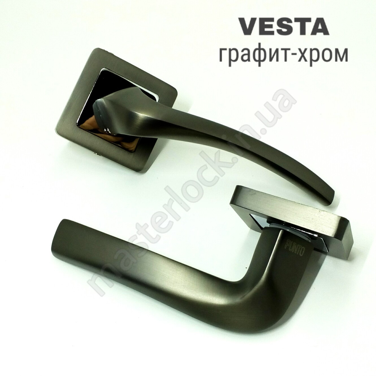 Ручка PUNTO дверна VESTA QR GR/CP-23 графіт/хром